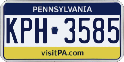 PA license plate KPH3585