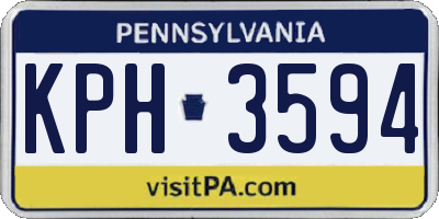 PA license plate KPH3594