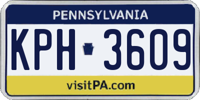 PA license plate KPH3609