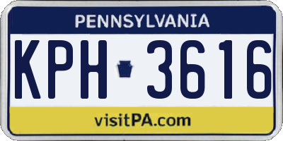 PA license plate KPH3616