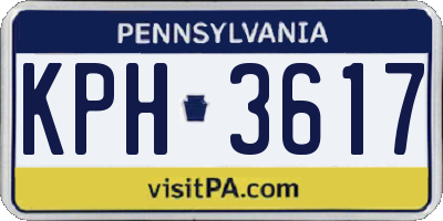 PA license plate KPH3617