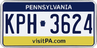 PA license plate KPH3624