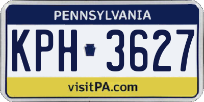 PA license plate KPH3627