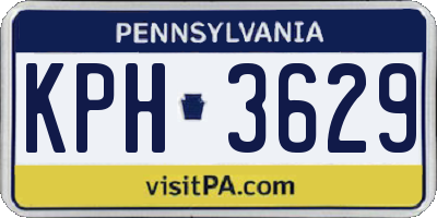 PA license plate KPH3629