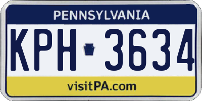 PA license plate KPH3634