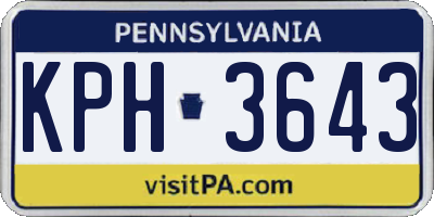 PA license plate KPH3643
