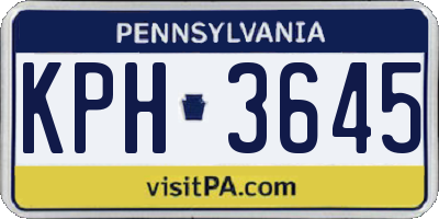PA license plate KPH3645