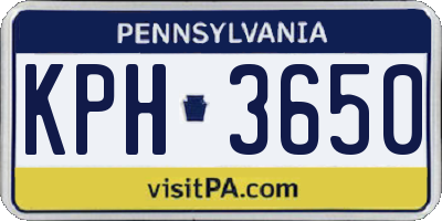 PA license plate KPH3650