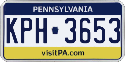 PA license plate KPH3653