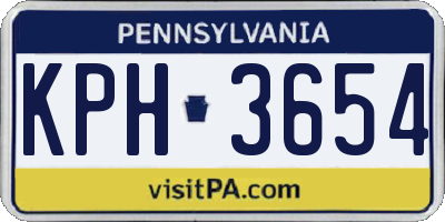 PA license plate KPH3654