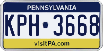 PA license plate KPH3668