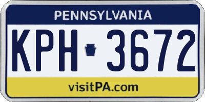 PA license plate KPH3672