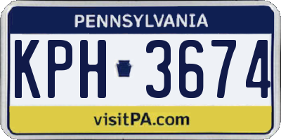 PA license plate KPH3674