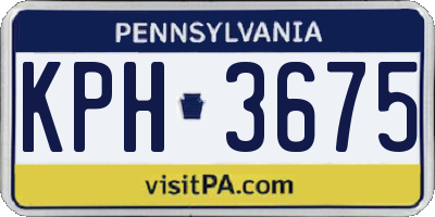 PA license plate KPH3675