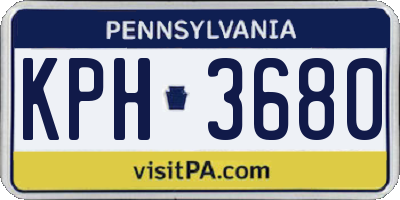 PA license plate KPH3680