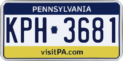 PA license plate KPH3681