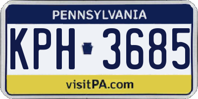 PA license plate KPH3685