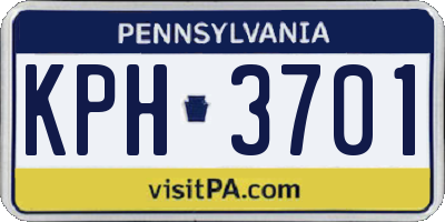 PA license plate KPH3701