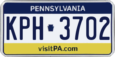 PA license plate KPH3702