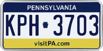 PA license plate KPH3703