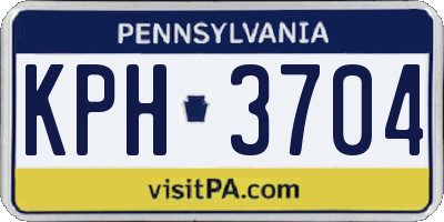 PA license plate KPH3704
