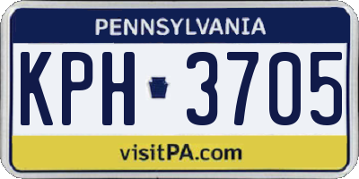 PA license plate KPH3705