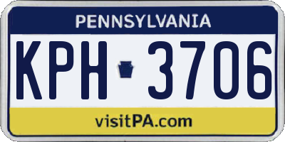 PA license plate KPH3706