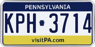 PA license plate KPH3714