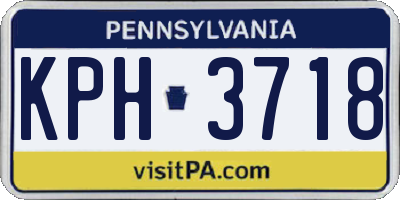 PA license plate KPH3718