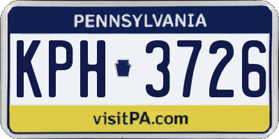 PA license plate KPH3726