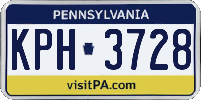 PA license plate KPH3728
