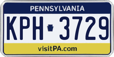 PA license plate KPH3729
