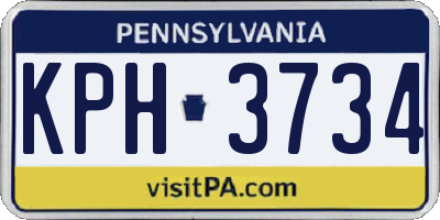 PA license plate KPH3734