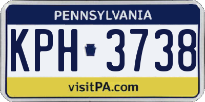 PA license plate KPH3738