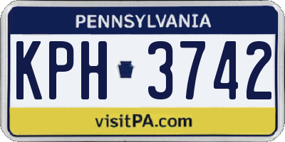 PA license plate KPH3742