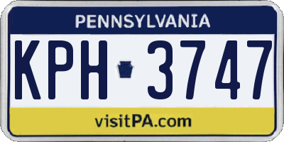 PA license plate KPH3747