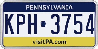 PA license plate KPH3754