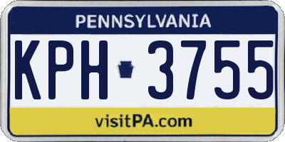 PA license plate KPH3755