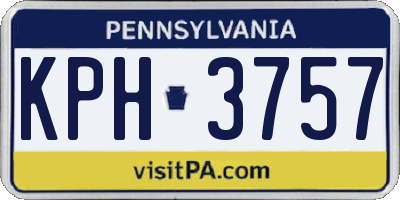 PA license plate KPH3757
