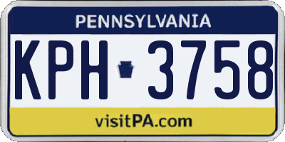PA license plate KPH3758