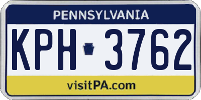 PA license plate KPH3762