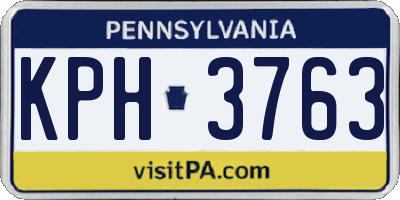 PA license plate KPH3763
