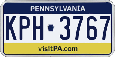 PA license plate KPH3767