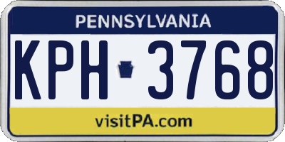 PA license plate KPH3768