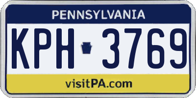 PA license plate KPH3769