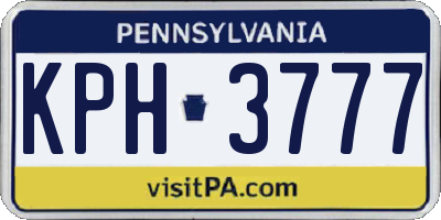 PA license plate KPH3777