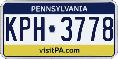 PA license plate KPH3778