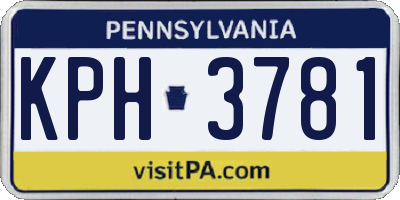 PA license plate KPH3781