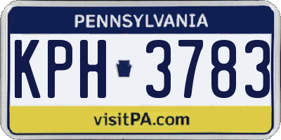 PA license plate KPH3783