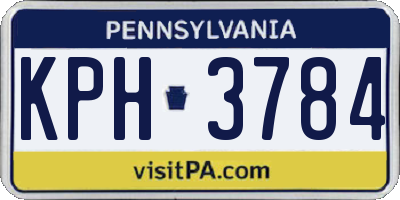PA license plate KPH3784
